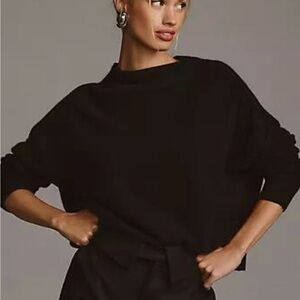 Anthropologie Black Oversized Boatneck Sweater